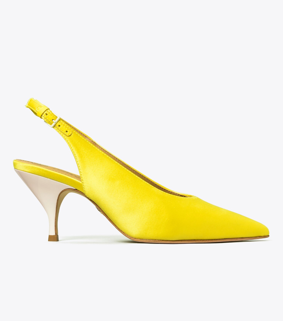 Zapatos Tory Burch de tacón bajo amarillos