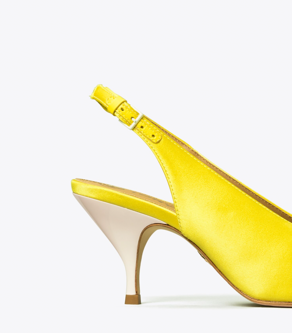 Zapatos Tory Burch de tacón bajo amarillos