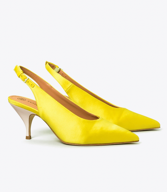 Zapatos Tory Burch de tacón bajo amarillos
